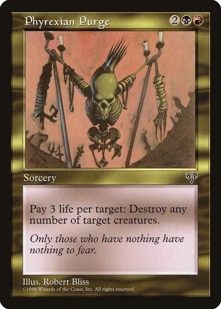 Phyrexian Purge, Magic card MIR 273 — Mirage set