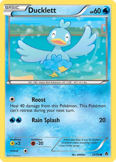 Ducklett, Pokémon card EPO 26 — Emerging Powers set