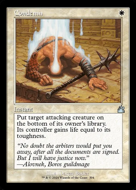 Condemn, Magic card RVR 304 — Ravnica Remastered set