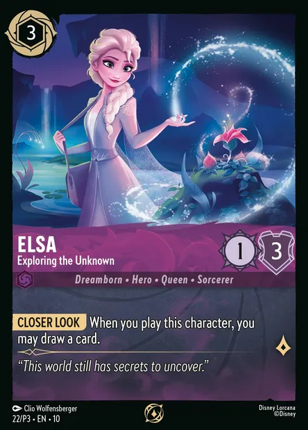 Elsa - Exploring the Unknown, Disney Lorcana card P3-022 — P3 set