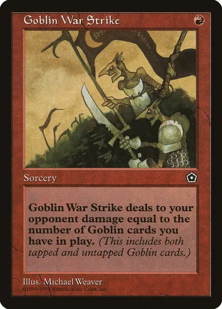 Goblin War Strike, Magic card P02 105 — Portal Second Age set