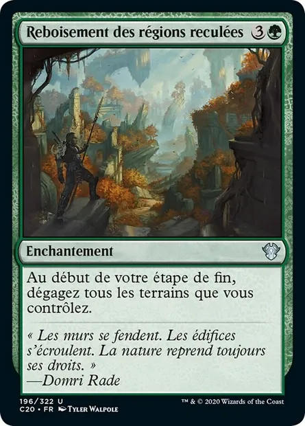 Reboisement des régions reculées, carte Magic C20 196 — extension Commander 2020