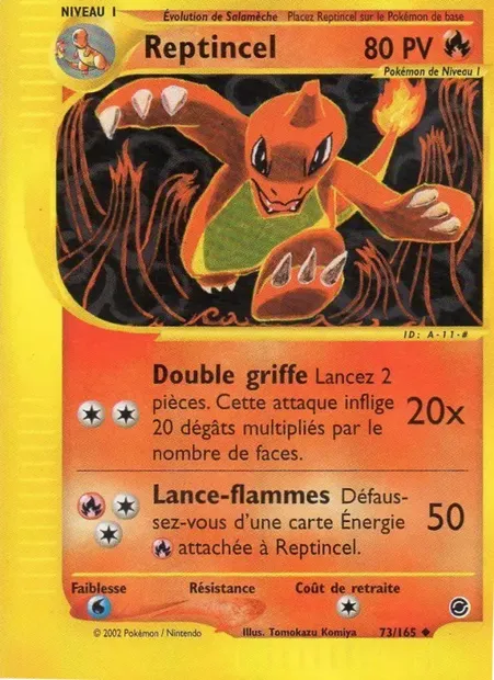 Reptincel, carte Pokémon EX 73 — extension Expedition