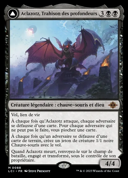 Aclazotz, Trahison des profondeurs // Temple des morts, carte Magic LCI 88 — extension The Lost Caverns of Ixalan