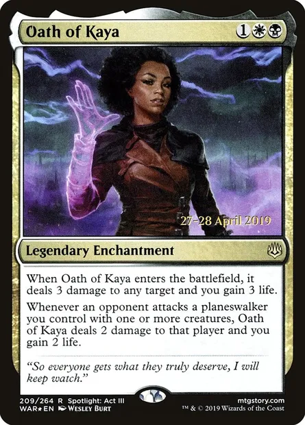 Oath of Kaya, Magic card PWAR 209s — War of the Spark Promos set