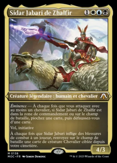 Sidar Jabari de Zhalfir, carte Magic MOC 138 — extension March of the Machine Commander