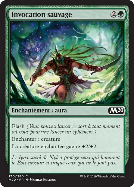 Invocation sauvage, carte Magic M20 170 — extension Core Set 2020