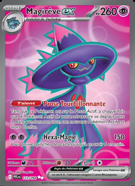 Magirêve-ex, carte Pokémon PFL 112 — extension Flammes Fantasmagoriques