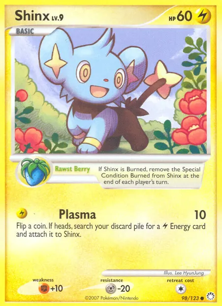 Shinx, Pokémon card MT 98 — Mysterious Treasures set