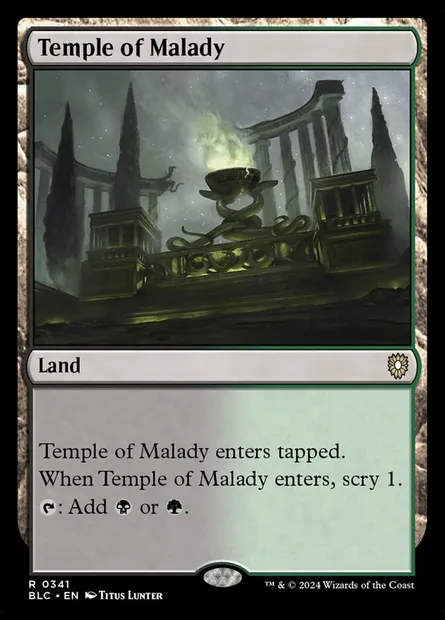 Temple of Malady, Magic card BLC 341 — Bloomburrow Commander set