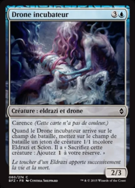 Drone incubateur, carte Magic BFZ 60 — extension La bataille de Zendikar