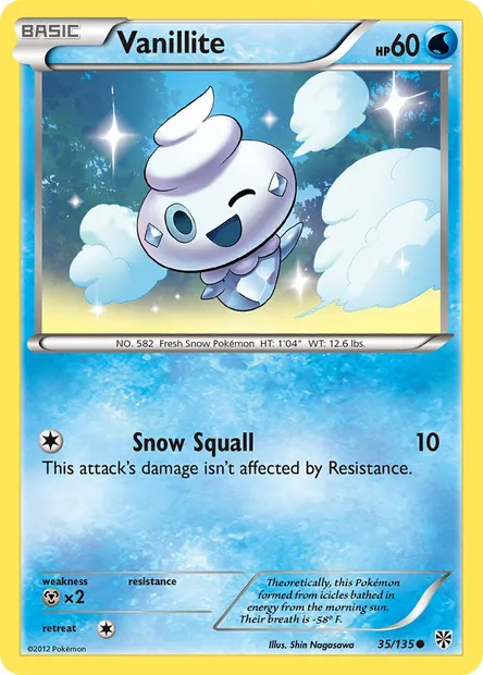 Vanillite, Pokémon card PLS 35 — Plasma Storm set