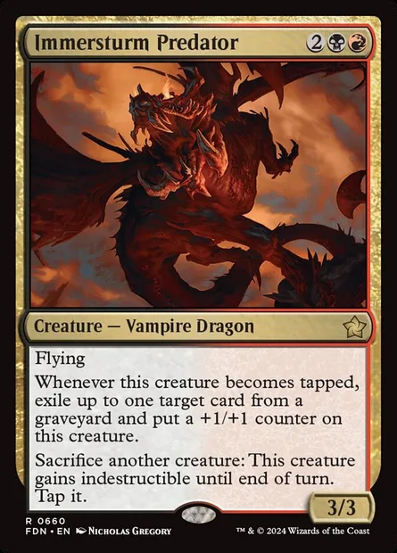 Immersturm Predator, Magic card FDN 660 — Foundations set