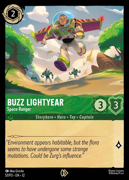 Buzz Lightyear - Space Ranger, Disney Lorcana card P3-057 — P3 set