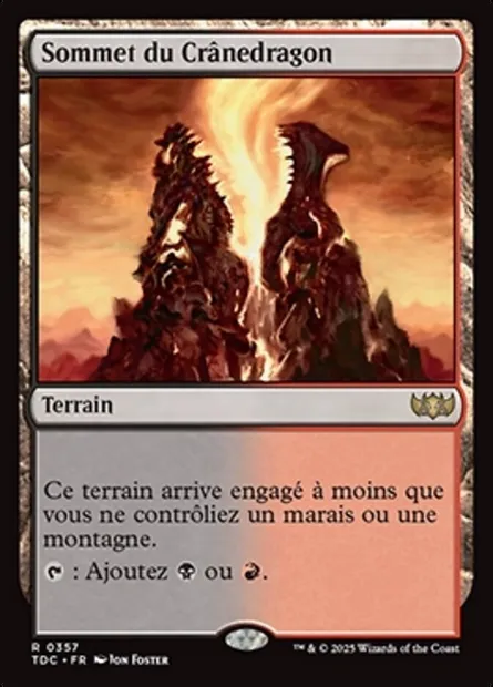 Sommet du Crânedragon, carte Magic TDC 357 — extension Tarkir: Dragonstorm Commander