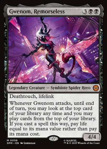 Gwenom, Remorseless, Magic card SPM 56 — Marvel's Spider-Man set