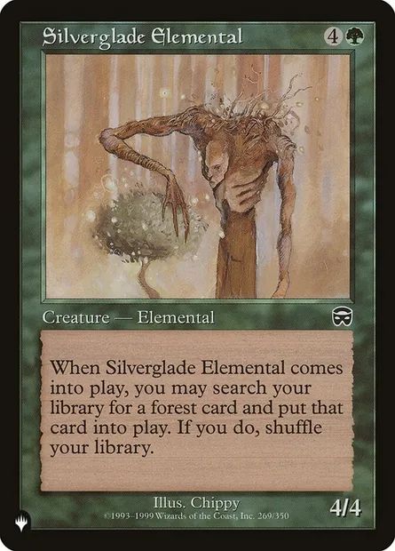 Elémental de la Clairière d'argent, carte Magic PLST MMQ-269 — extension The List