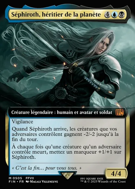 Séphiroth, héritier de la planète, carte Magic FIN 505 — extension Final Fantasy