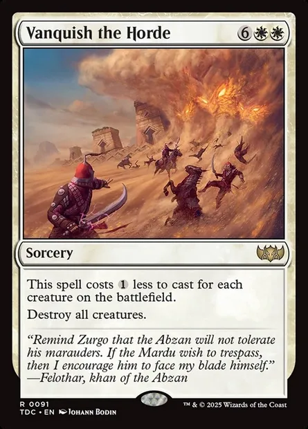 Vanquish the Horde, Magic card TDC 91 — Tarkir: Dragonstorm Commander set