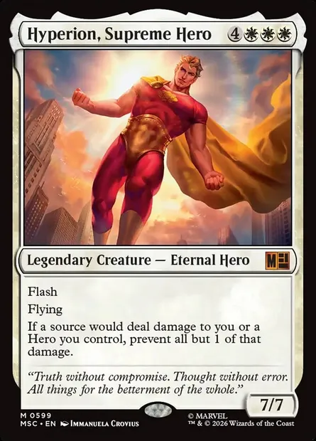 Hyperion, Supreme Hero, Magic card MSC 599 — Marvel Super Heroes Commander set