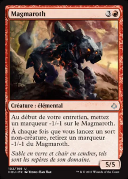 Magmaroth, carte Magic HOU 102 — extension L’âge de la destruction