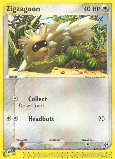 Zigzagoon, Pokémon card SS 85 — Sandstorm set