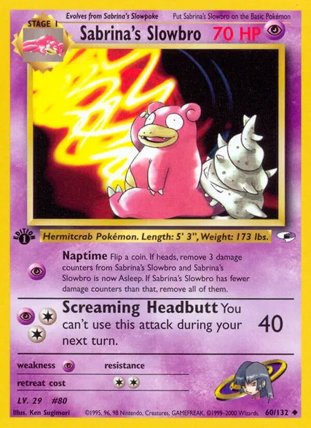 Sabrina's Slowbro, carte Pokémon GH 60 — extension Gym Heroes