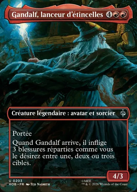 Gandalf, lanceur d'étincelles, carte Magic HOB 203 — extension The Hobbit