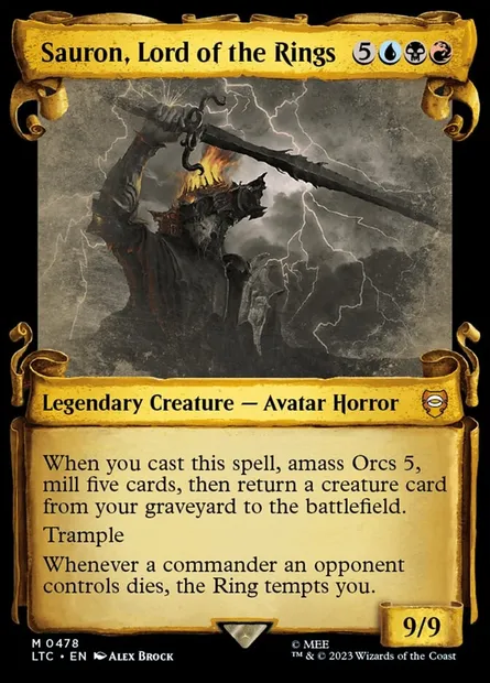 Sauron, Lord of the Rings, Magic card LTC 478 — Tales of Middle-earth Commander set