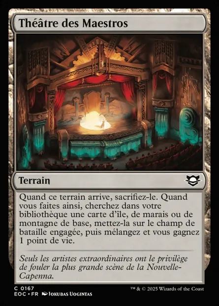 Théâtre des Maestros, carte Magic EOC 167 — extension Edge of Eternities Commander
