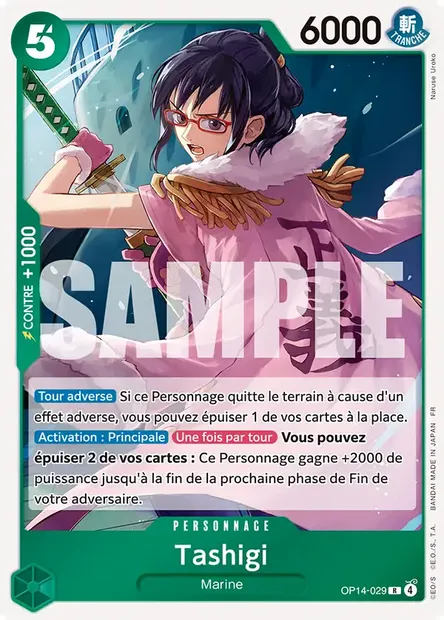 Tashigi, carte One Piece OP14-029 — extension LES SEPT DE LA MER D'AZUR