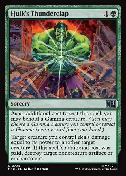 Hulk's Thunderclap, Magic card MSC 725 — Marvel Super Heroes Commander set