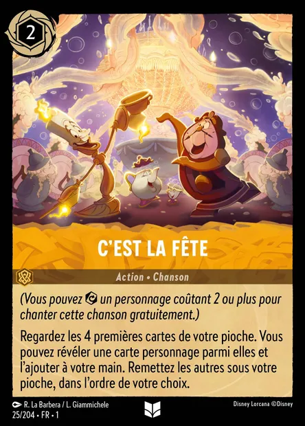 C'est la fête, carte Disney Lorcana CH1-025 — extension Premier Chapitre