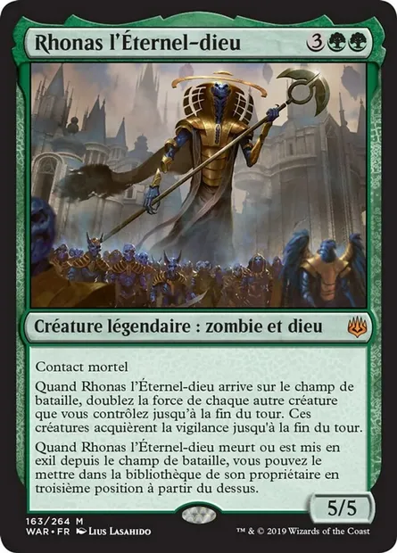 Rhonas l'Éternel-dieu, carte Magic WAR 163 — extension La guerre des Planeswalkers