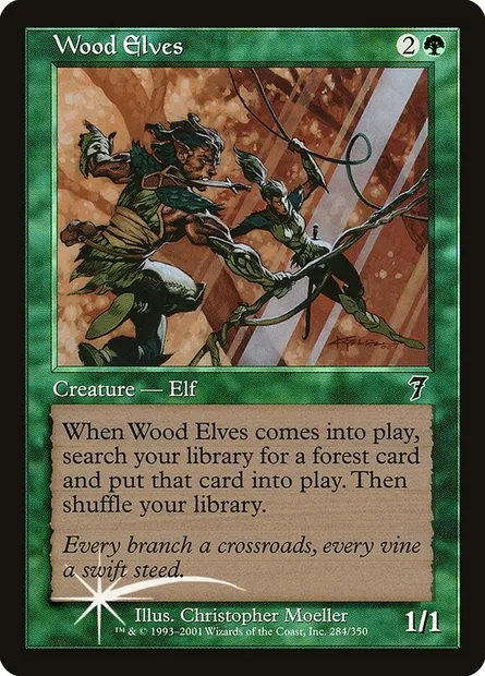 Wood Elves, Magic card 7ED 284★ — Seventh Edition set