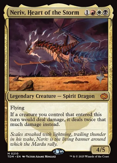 Neriv, cœur de la tempête, carte Magic PTDM 210p — extension Tarkir: Dragonstorm Promos