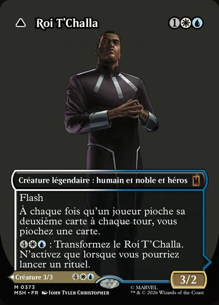 Roi T'Challa // La Panthère Noire, espoir persistant, carte Magic MSH 373 — extension Marvel Super Heroes