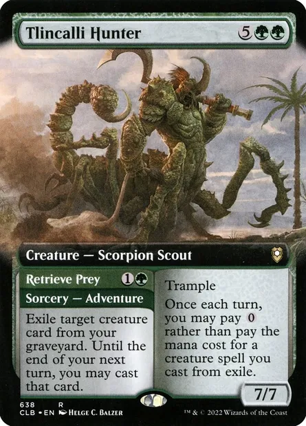 Tlincalli Hunter // Retrieve Prey, Magic card CLB 638 — Commander Legends: Battle for Baldur's Gate set