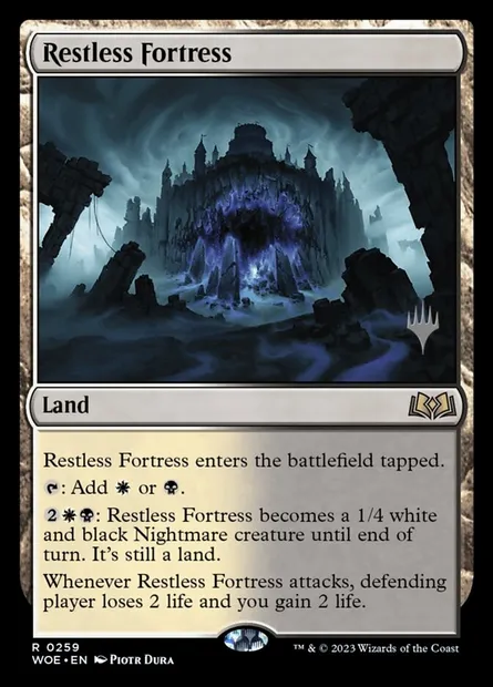 Restless Fortress, Magic card PWOE 259p — Wilds of Eldraine Promos set