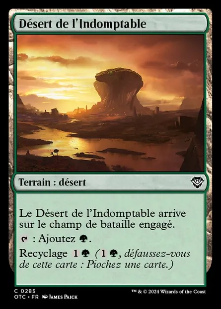 Désert de l'Indomptable, carte Magic OTC 285 — extension Outlaws of Thunder Junction Commander