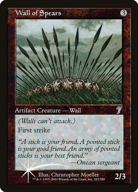 Mur de lances, carte Magic 7ED 323★ — extension Septième Edition