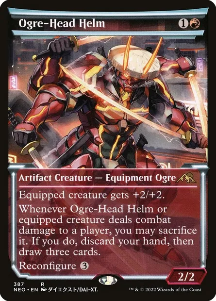 Ogre-Head Helm, Magic card NEO 387 — Kamigawa: Neon Dynasty set
