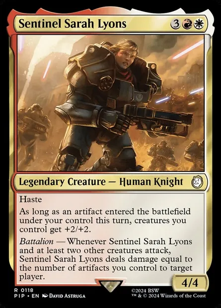 Sentinel Sarah Lyons, Magic card PIP 118 — Fallout set