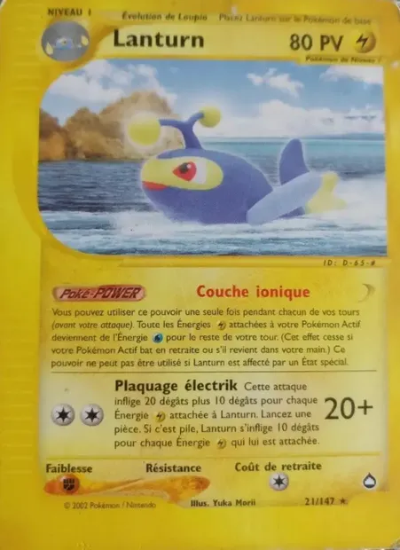 Lanturn, carte Pokémon AQ 21 — extension Aquapolis