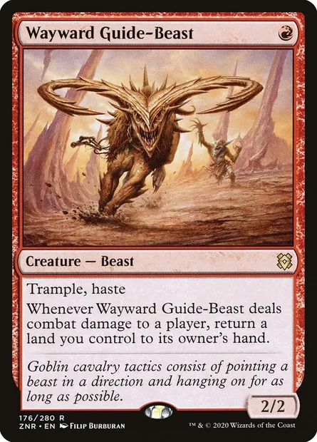 Wayward Guide-Beast, Magic card ZNR 176 — Zendikar Rising set
