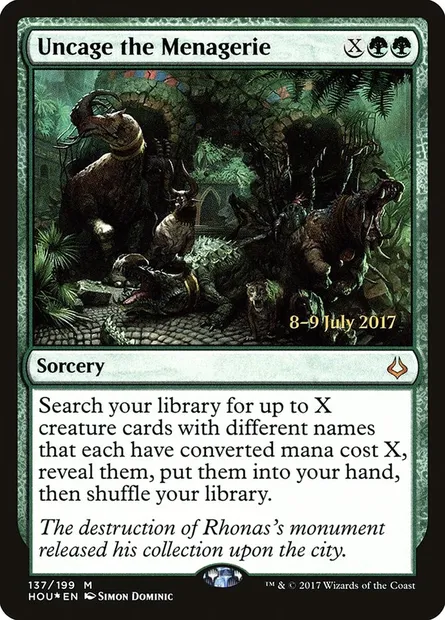Uncage the Menagerie, Magic card PHOU 137s — Hour of Devastation Promos set