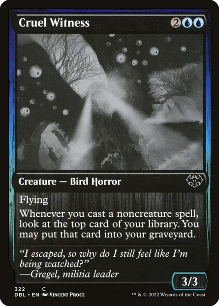Témoin cruel, carte Magic DBL 322 — extension Innistrad : Double Programme