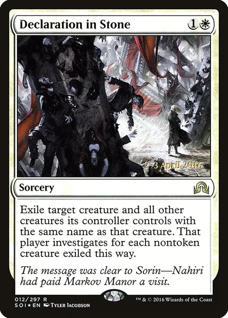 Declaration in Stone, Magic card PSOI 12s — Shadows over Innistrad Promos set