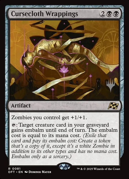Cursecloth Wrappings, Magic card PDFT 81p — Aetherdrift Promos set