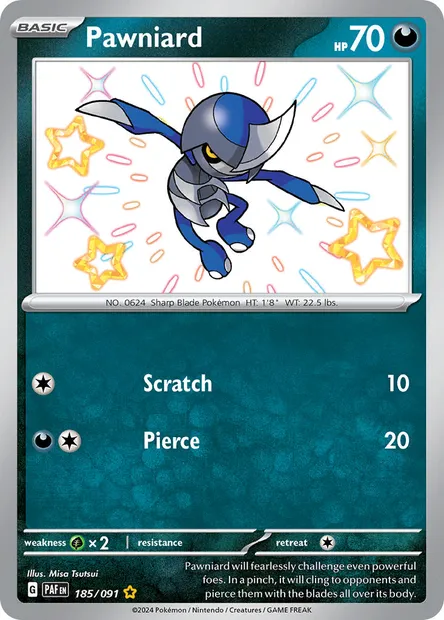 Pawniard, Pokémon card PAF 185 — Paldean Fates set